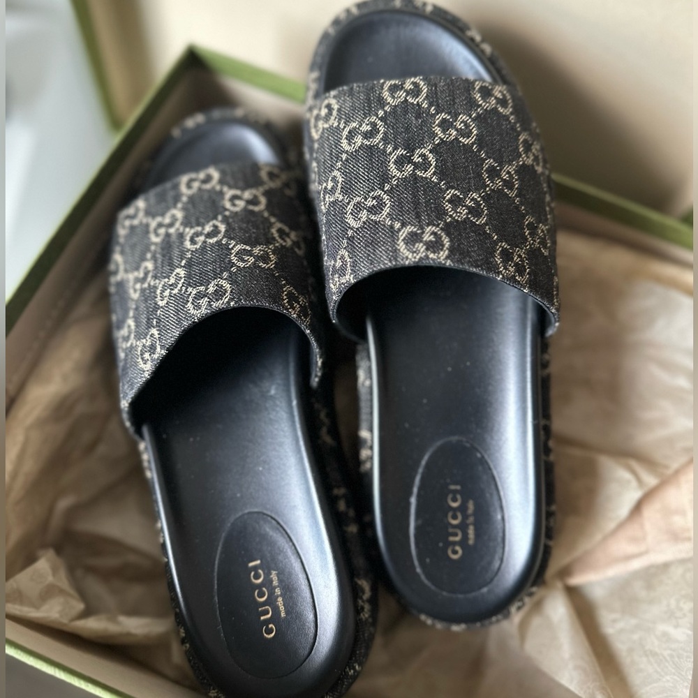 Gucci Platform Slides - image 3